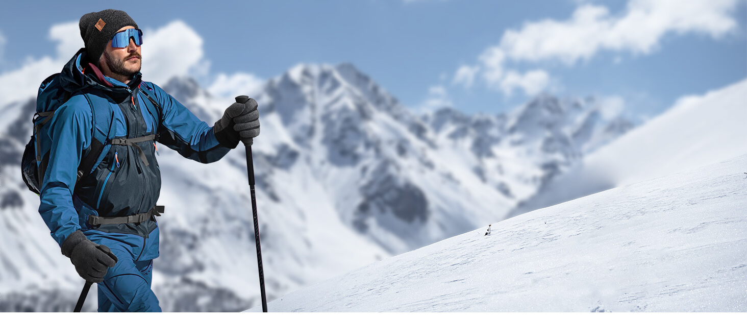 Зимові рукавички OZERO для чоловіків та жінок -30°C, з оленячої шкіри, водонепроникні, вітронепроникні, для водіння, походів, велосипеда, чорні