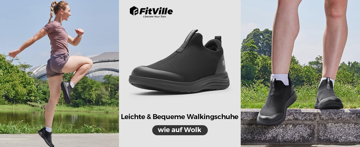 FitVille Кросівки Slip-on для жінок, широка колодка, для ходьби, дихаючі, легкі, спортивні, фітнес, джогінг, Outdoor, Gym, BriskWalk V3 (39 EU, сірий)