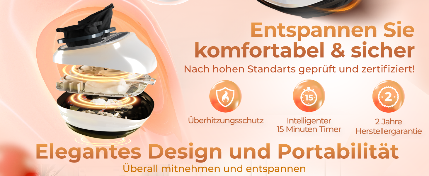 Електричний масажер для ніг преміум-класу | EMS масажер для ніг з функцією Shiatsu, вібрації та підігрівом. Покращує кровообіг, знімає біль при п'яткової шпори та нейропатії. Підходить для розміру ноги до 45. Білий колір