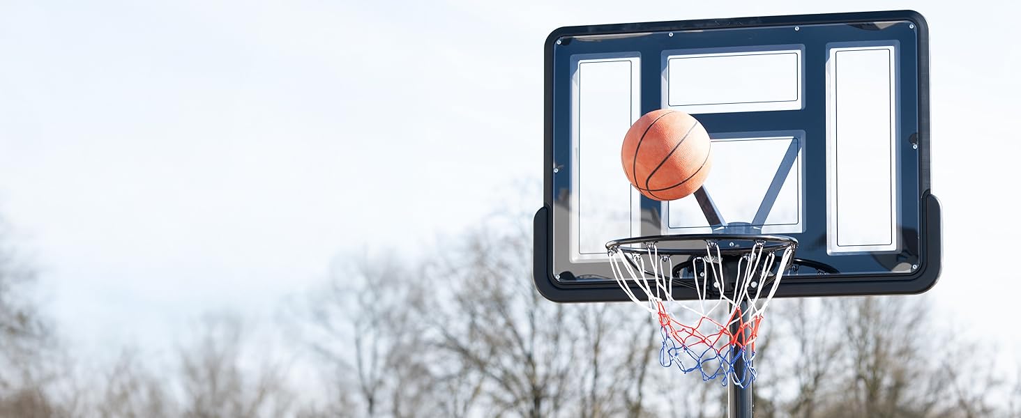 Баскетбольне кільце з регульованою висотою 1.5-3.05м Dönges - Комплект з м'ячем та насосом - Вуличне/Приміщення - Міцна, стійка до погодних умов - Для дітей та дорослих