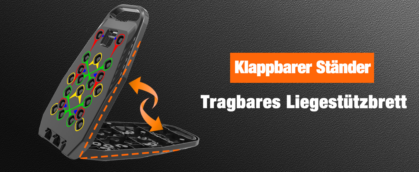 Багатофункціональна дошка для віджимань 20 в 1, складаний тренажер для дому та фітнесу, регульована портативна рама для тренувань (чорна)