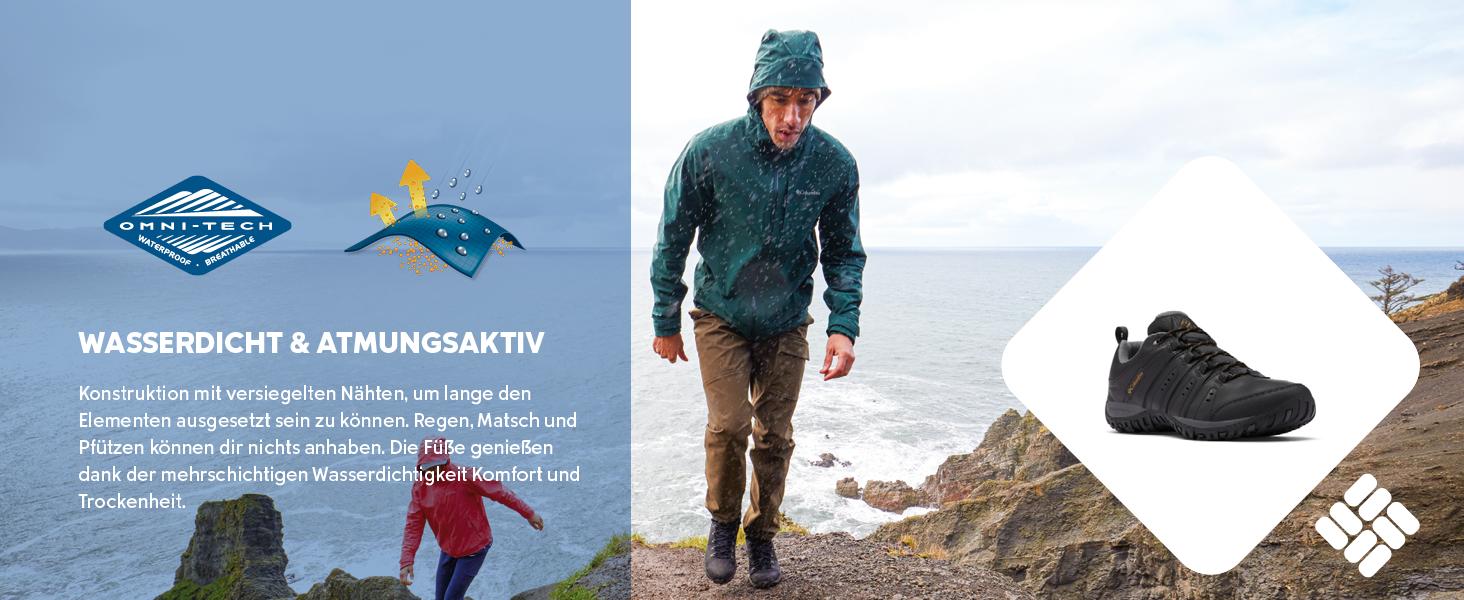 Чоловічі водонепроникні трекінгові черевики Columbia Woodburn II WP, чорний/карамель, 44 EU