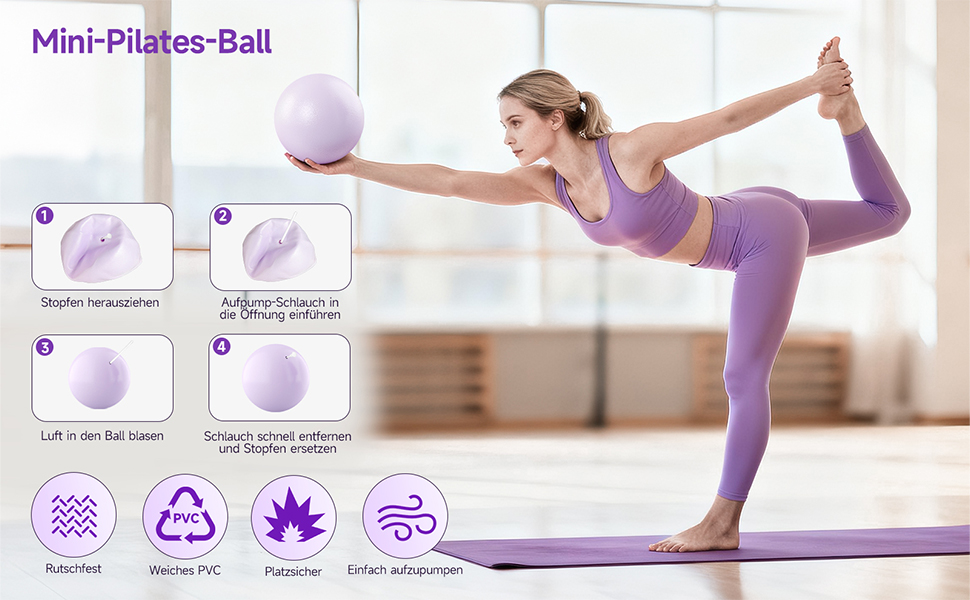 Комплект для пілатесу: кільце, стрічки опору (15-45 lbs), фітнес-м'яч, для дому, сили, гнучкості, стабільності та підтяжки