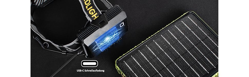 Налобний ліхтар KZK LED 250000 Люмен, Zoom, 3 режими (білий/жовтий/червоний), IP67, 90° регулювання, 12 режимів, для кемпінгу