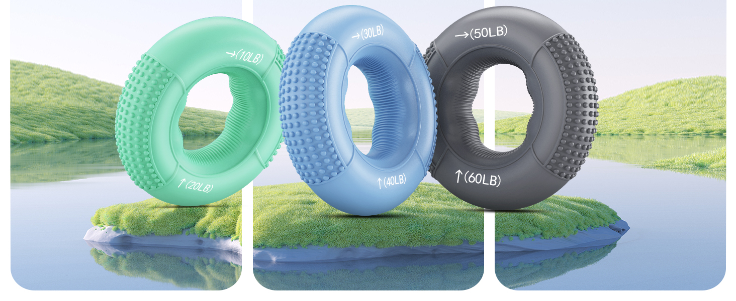 FitBeast Тренажер для рук та зап'ястя, набір 9 шт., для розвитку сили рук та реабілітації (зелений)