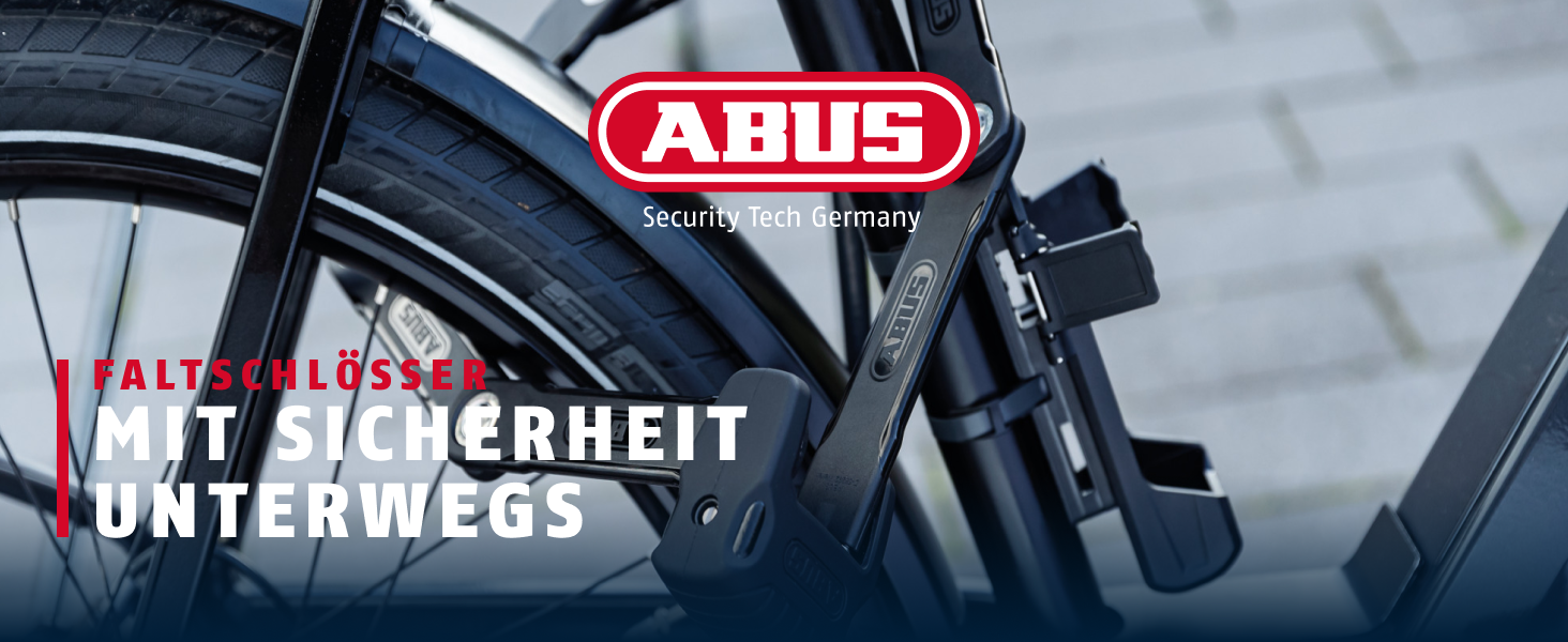 Складаний велосипедний замок ABUS Bordo Granit 6500K з тримачем, 120 см, чорний, рівень безпеки 15, циліндр XPlus