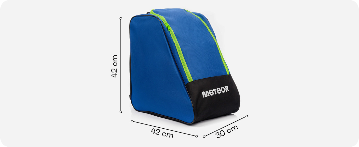 Чохол для лижних черевиків Meteor 42x42x30 см - рюкзак для лиж, черевиків, шолома та аксесуарів. Міцний, водостійкий, з поліестеру 600D, з ручками, для зберігання лижного спорядження. Зелений / Чорний