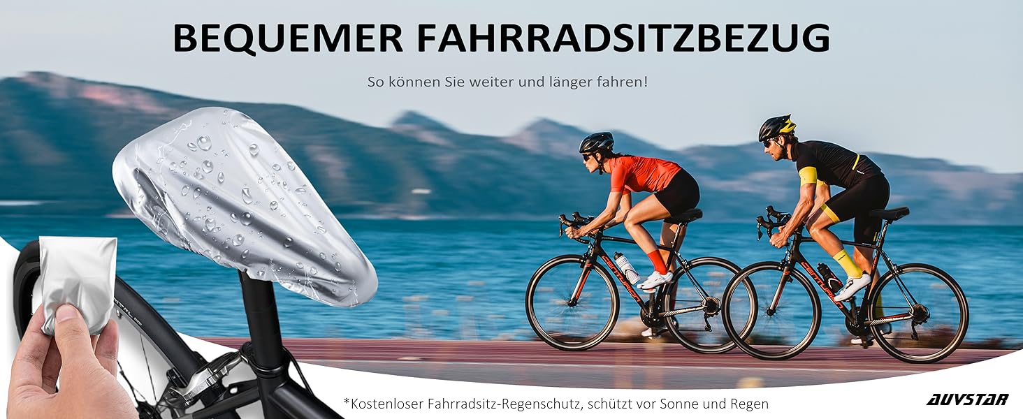 Гелевий чохол на сидіння велосипеда AUVSTAR, дихаючий, преміум-якість, для гірського велосипеда, підходить для чоловіків та жінок, чорний