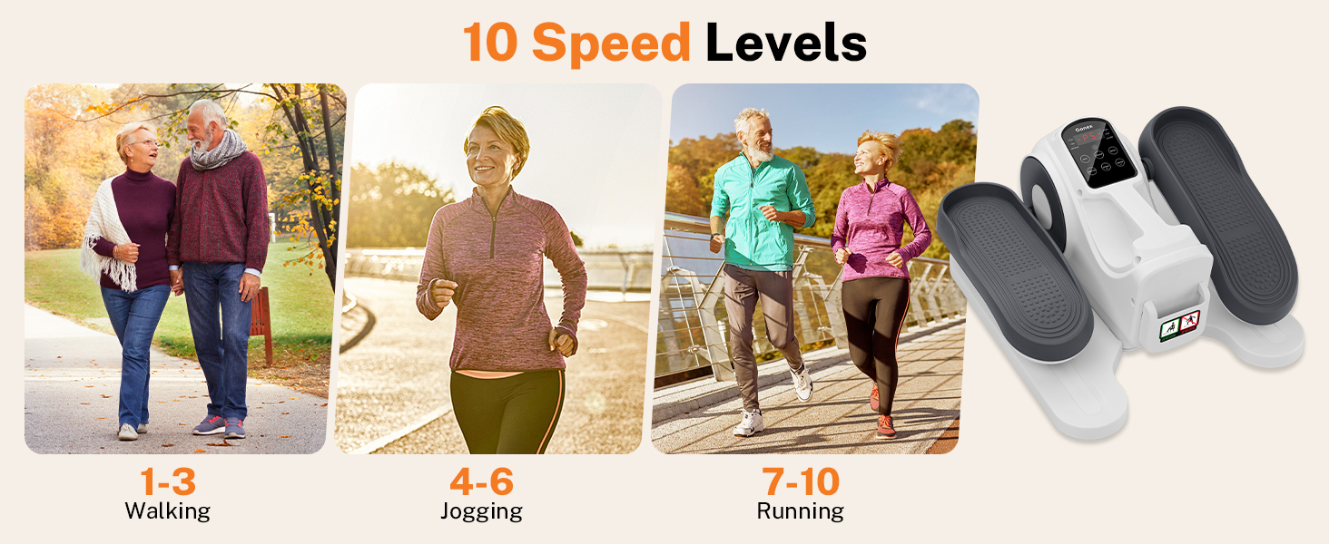 Еліптичний тренажер Gonex під стіл для літніх людей з 10 рівнями опору, тренажер для ніг, як у телепередачі, педальний тренажер для сидіння, 10 швидкостей & 3 автоматичні режими (білий)