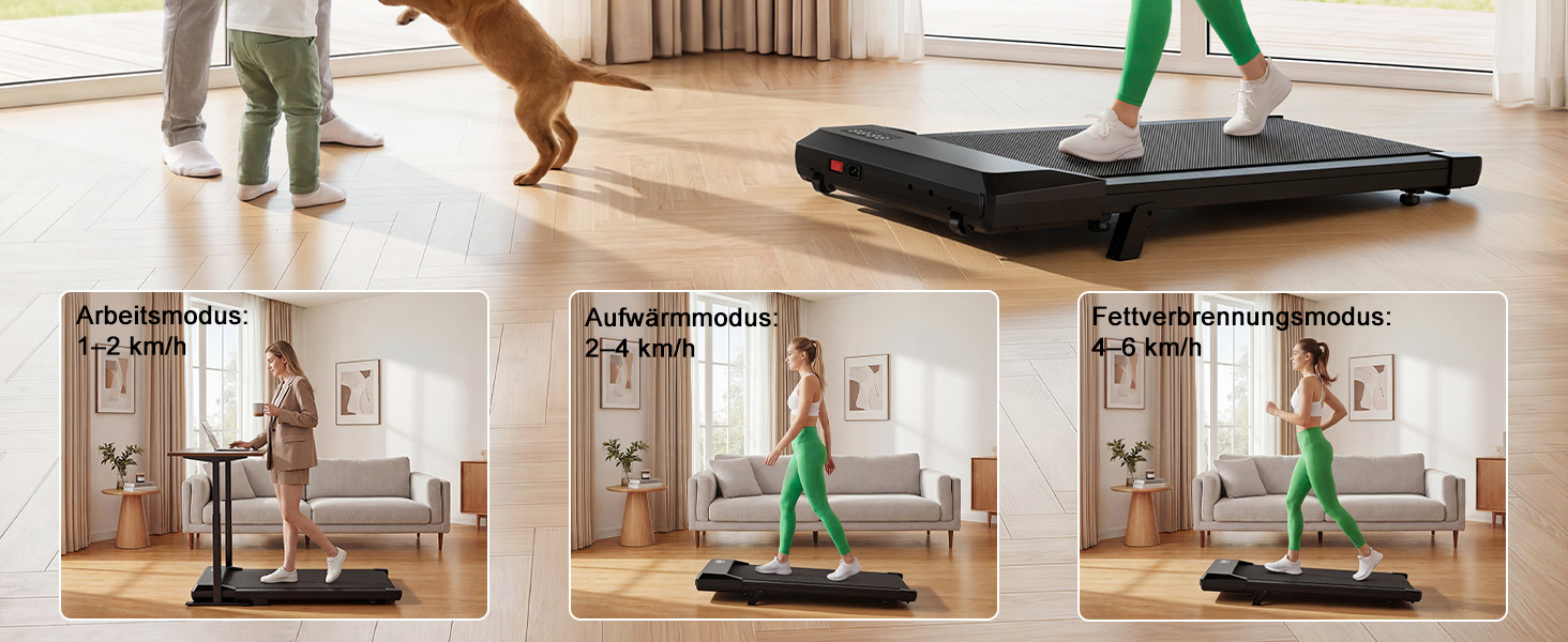 Бігова доріжка Lacuffy Walking Pad з нахилом та AI-тренуванням, керування через додаток, для дому та під стіл, макс. 136 кг, 90 см, чорна