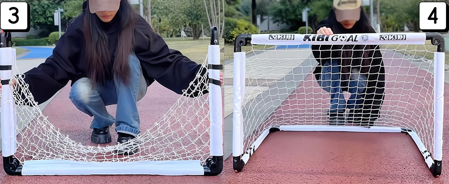 Дитячі ворота для футболу KiBiGOAL 115x80 см, складані - ідеально для гри в саду та в приміщенні, для дітей 4-11 років