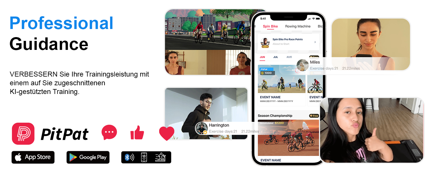 Магнітний велотренажер Lacuffy з AI-коучем та додатком, регульований опір, LCD-дисплей, до 136 кг, безшумний домашній ергометр