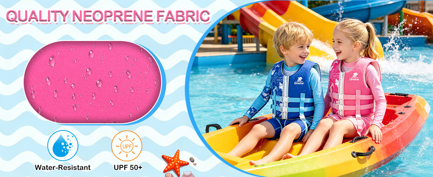 Дитячий рятувальний жилет Kinder Schwimmweste Neopren, рожевий, L (6-9 років / 30-35 кг)