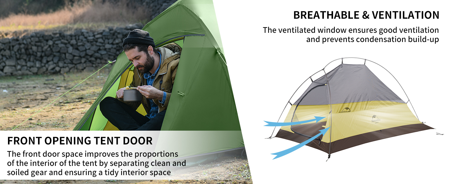 Намет Naturehike Cloud Up 1 - Ultralight, 1-місний, 4-сезонний, зелений (20D Upgrade)
