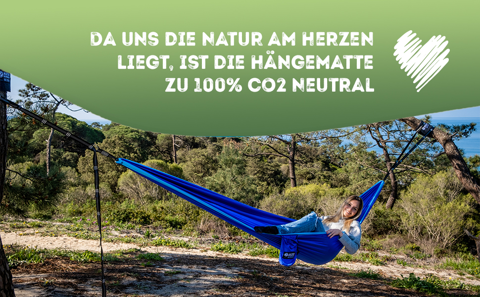 Гамак NATURBUMMLER® Outdoor з захистом дерев [Tree Protec+] – 300x170 см для 1-2 осіб – ультралегкий та стійкий до погодних умов – двошаровий гамак для кемпінгу, саду та відпочинку на природі (Натуральний зелений, Морська блакить)
