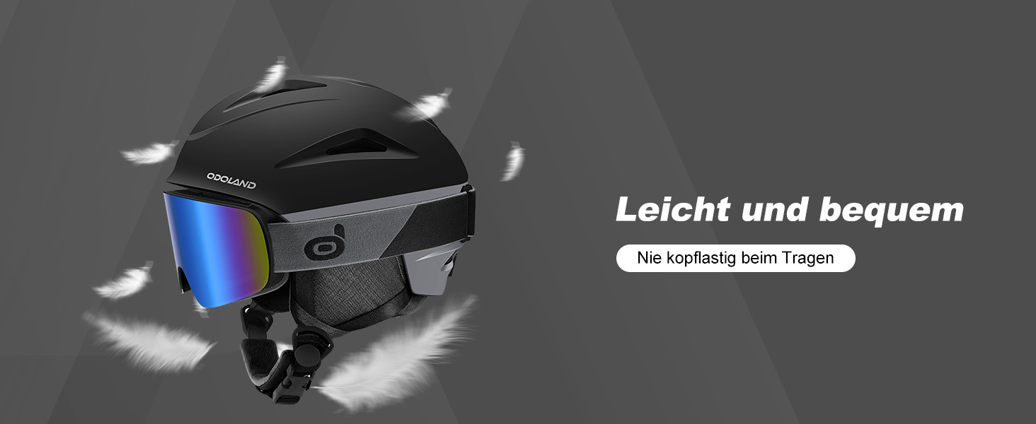 Шолом для сноуборду та лиж Odoland з маскою: захист UV 400, чорний + помаранчевий, розмір L (60-61 см)