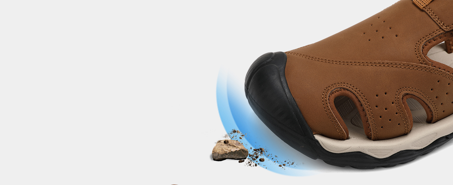 Чоловічі сандалі AX BOXING для трекінгу та спорту, літні відкриті, на липучці, дихаючі, антиковзкі, розмір 44 EU (коричневі)