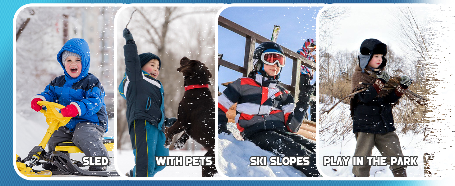 Дитячі зимові чоботи Elaphurus: теплий фліс, для ходьби та трекінгу, розмір 39 EU, темно-синій, зелений