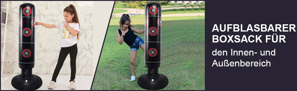 Боксерський мішок Boxsack 160cm, самостійний надувний мішок для боксу, кікбоксингу, ММА, Муай Тай, фітнесу та зняття стресу B/160