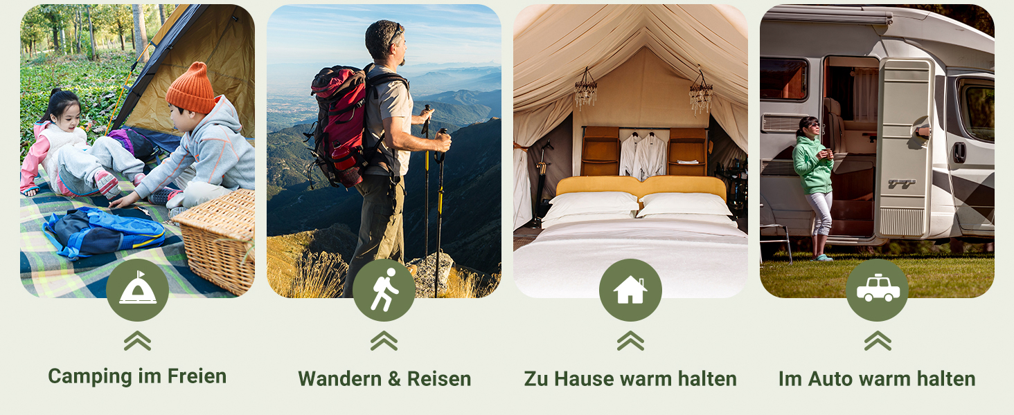 Сплячий мішок KingCamp для дітей та дорослих, 3-4 сезони, двошаровий, теплий, сірий, для кемпінгу та походів, 165x70x45 см