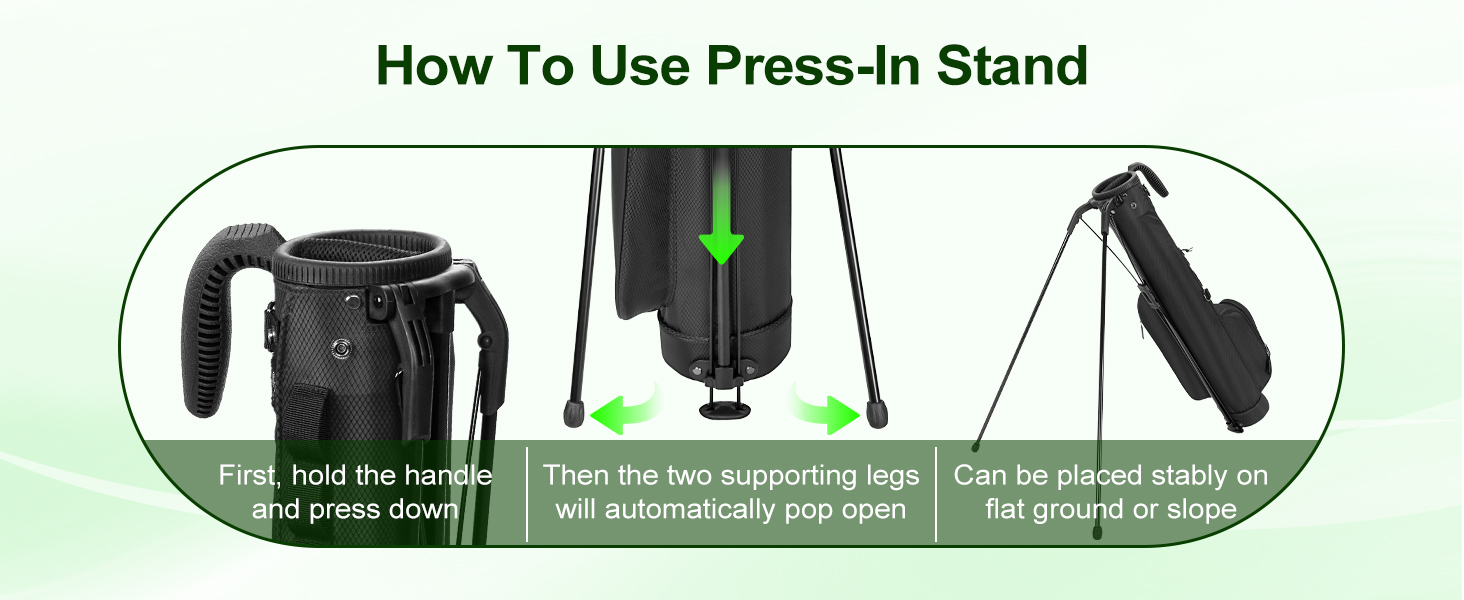 Чохол для гольф-клубів на 7 місць, компактний дизайн, легкий, з ергономічним ременем (Чорний)
