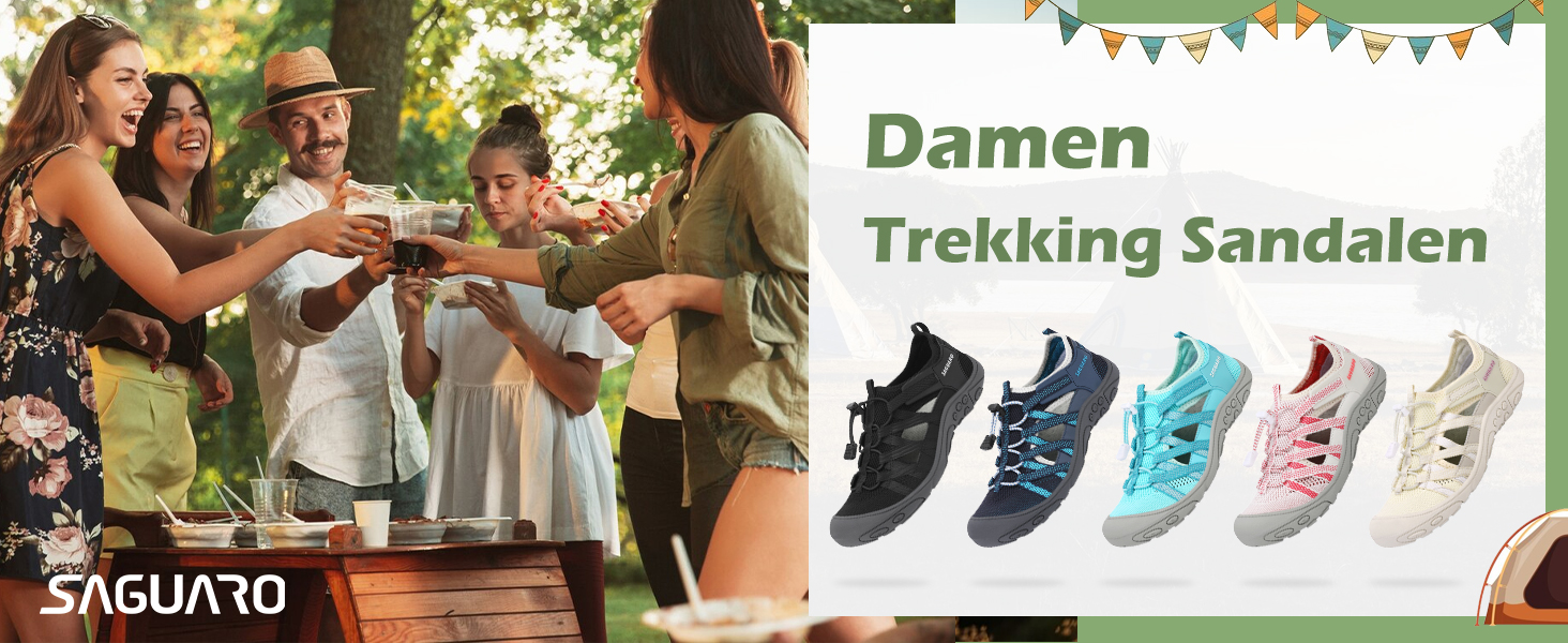 Трекінгові сандалії для жінок SAGUARO, зручні та дихаючі, розмір 36-42 (37 EU), небесно-блакитні