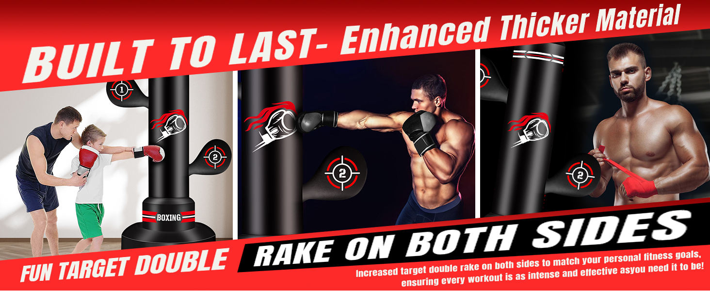 Стенд-боксерський мішок NZQXJXZ для дорослих 180 см з рукавичками, насосом, скакалкою та м'ячем для рефлексів. Ідеально для MMA та фітнесу