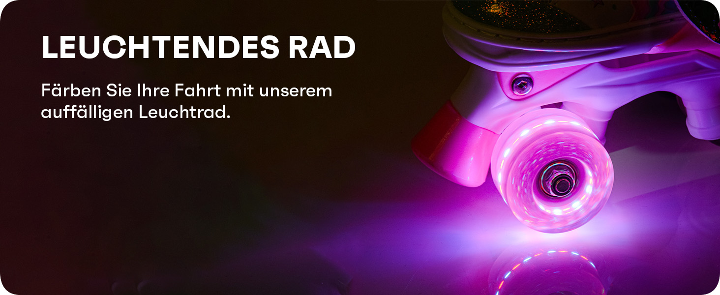 Дитячі ролики Kinder з LED підсвіткою та регульованим розміром – ретро ролики для підлітків – багатокольорові диско ролики Quad Skates - Roll ab! S 30-33 Lunar