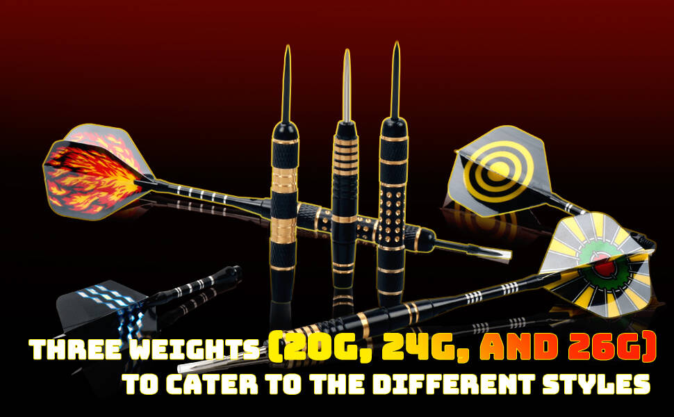 Дарти Alyoen 12 шт. металеві, 20/24/26 г, професійні, комплект з алюмінієвими стержнями, пір'ями, точилом, захистом та гумовими кільцями