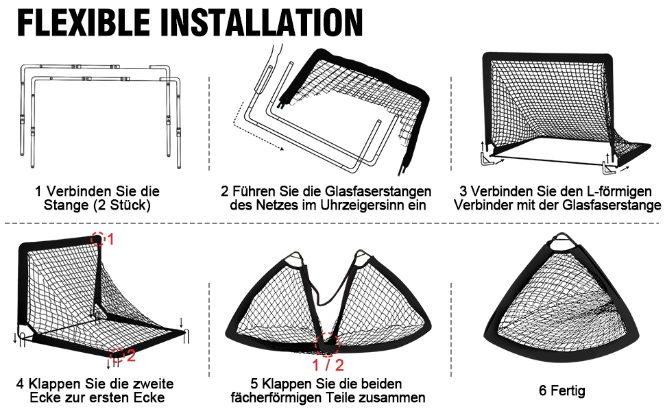 Ворота для футболу в сад для дітей. Набір для тренувань з 2-х воріт Pop-Up, складаються, для гри в приміщенні/на вулиці. Включає м'яч розміру 3, конуси (10 шт.) та насос для м'яча