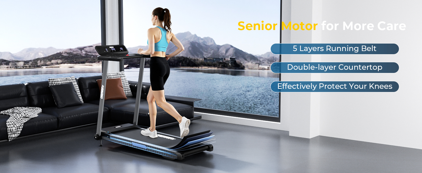 ONETWOFIT Walking Pad: складаний біговий доріжки з пультом, керуванням через додаток та вбудованими колонками