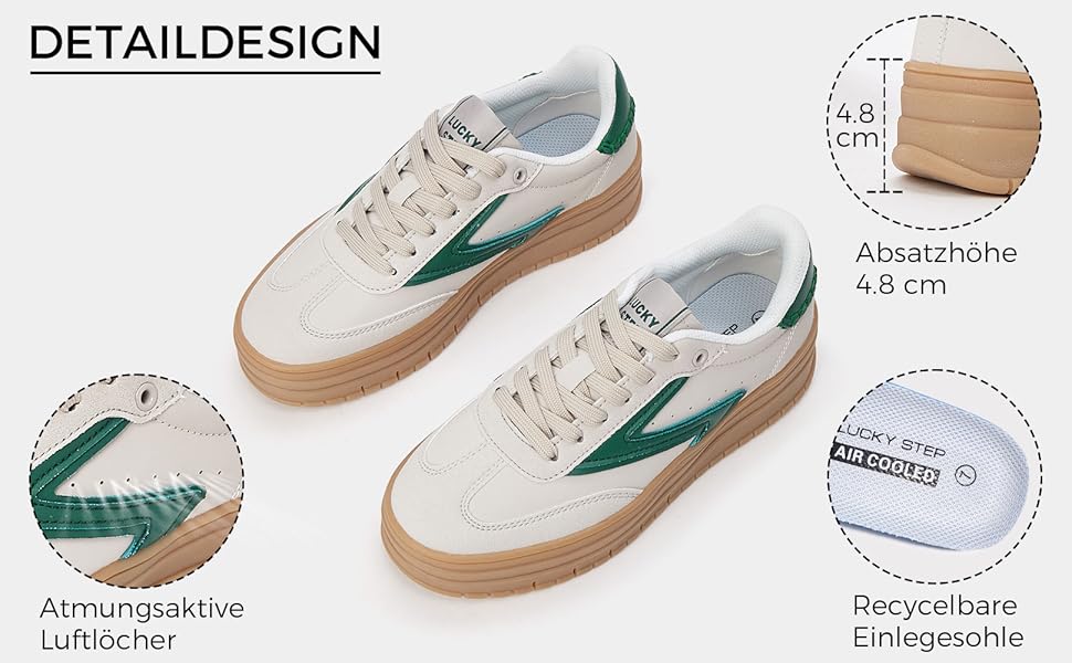 Жіночі туфлі на платформі Lucky Step з замші та гумовою підошвою, золотисті - ретро дизайн для тенісу та повсякденного носіння, 38 EU