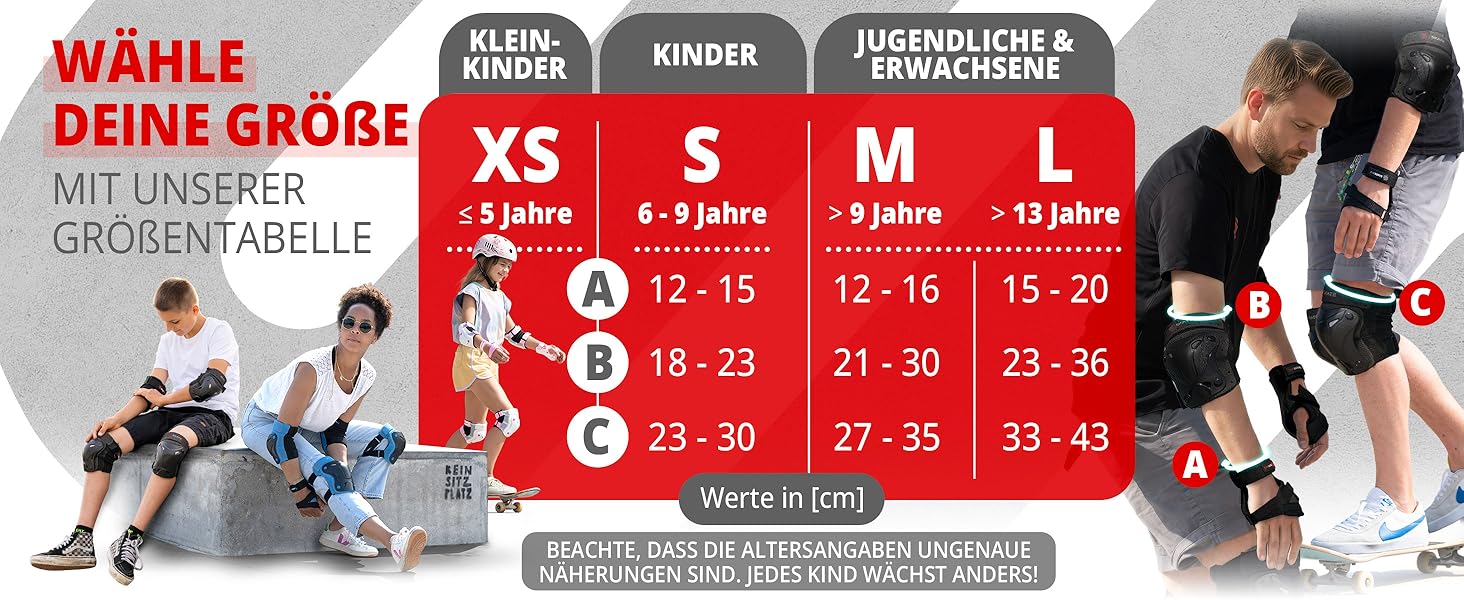 Набір захисту SKATEWIZ 6 шт. для дітей та дорослих - наколінники, налокітники, захист зап'ястків, чорний Protect-1 XS