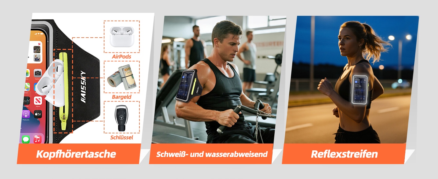 Спортивний браслет для телефону Guzack: універсальний, для бігу, до 6.9' (iPhone, Samsung, Huawei, Xiaomi)