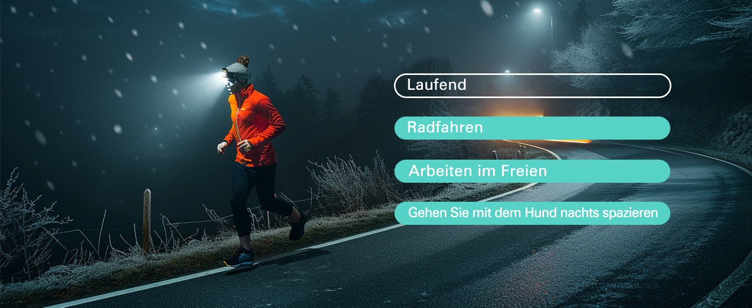 Налобний ліхтар Konqkin 2 шт. LED перезарядна головолампа з 10 режимами, IPX4, з датчиком та червоним світлом для кемпінгу, риболовлі та бігу, чорний