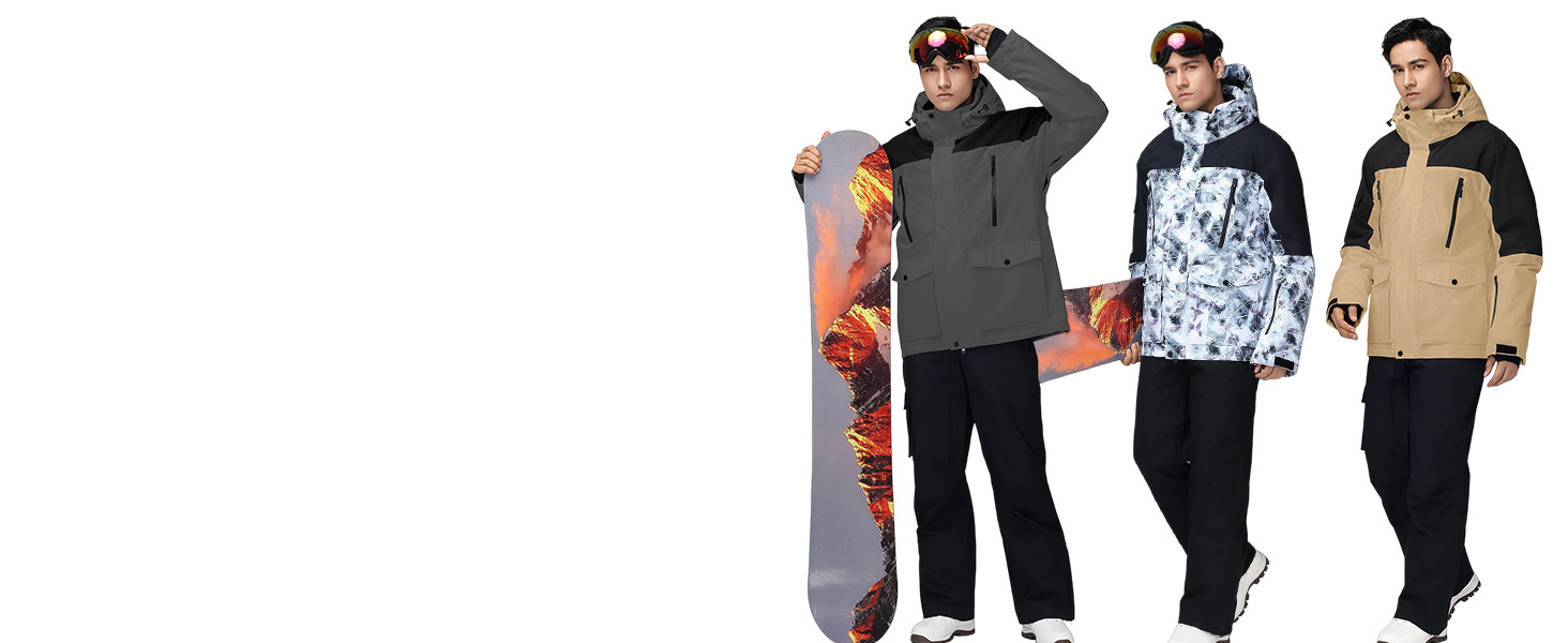 Чоловічий комплект гірськолижний HOTIAN: куртка та штани, водонепроникний, дихаючий, з капюшоном. Ідеально для сноуборду та катання на лижах. Розміри L, LGR+BK