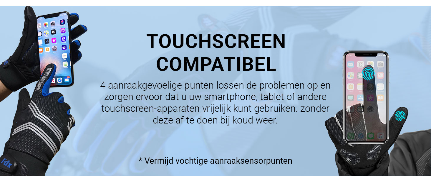 Зимові велорукавички FDX з повним пальцем, дихаючі, водовідштовхувальні, вітронепроникні, з гелевою підкладкою, сумісні з сенсорними екранами, неслизькі, теплі – ідеальні для MTB, шосе, їзди на велосипеді та бігу. Чорний/Білий S