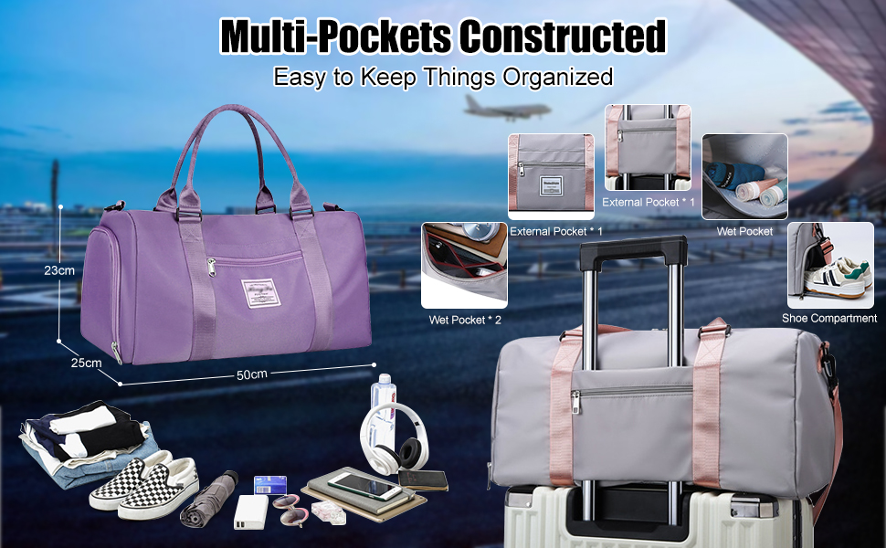 Спортивна сумка-рюкзак для подорожей, 29л, чорна: водонепроникна, з відділенням для взуття та мокрих речей