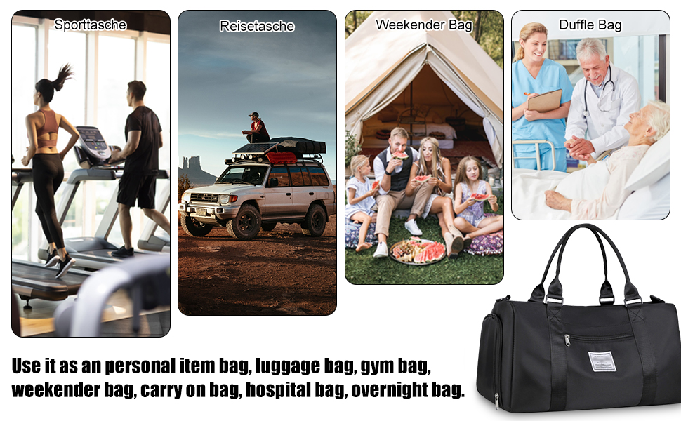 Спортивна сумка-рюкзак для подорожей, 29л, чорна: водонепроникна, з відділенням для взуття та мокрих речей