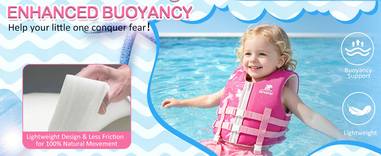 Дитячий рятувальний жилет Kinder Schwimmweste Neopren, рожевий, L (6-9 років / 30-35 кг)