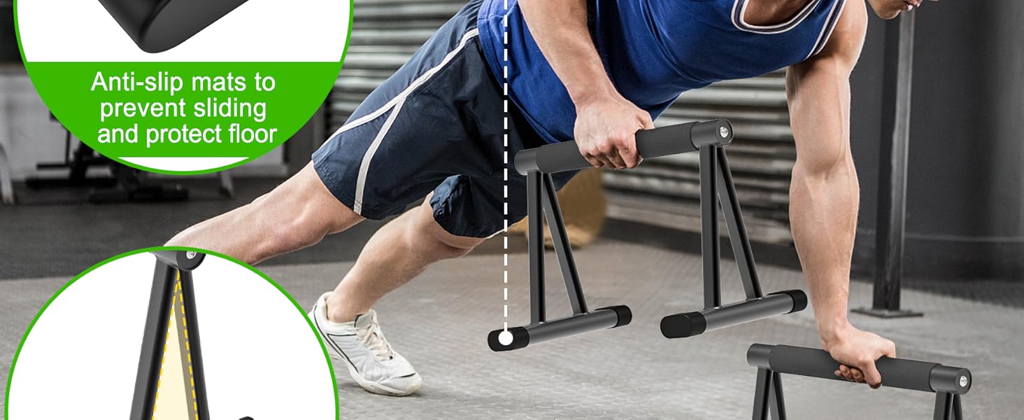 Віджимальні ручки Dolibest для калістеніки, фітнесу та йоги. Паралелетки для віджимань, стійка для перекидання, ручки для віджимань з дерева, 2 шт., середній розмір, для дому та спортзалу