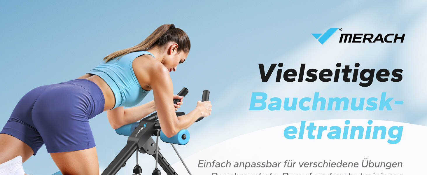 Тренування пресу MERACH для дому: багатофункціональний тренажер для всього тіла з LCD-монітором, чорний