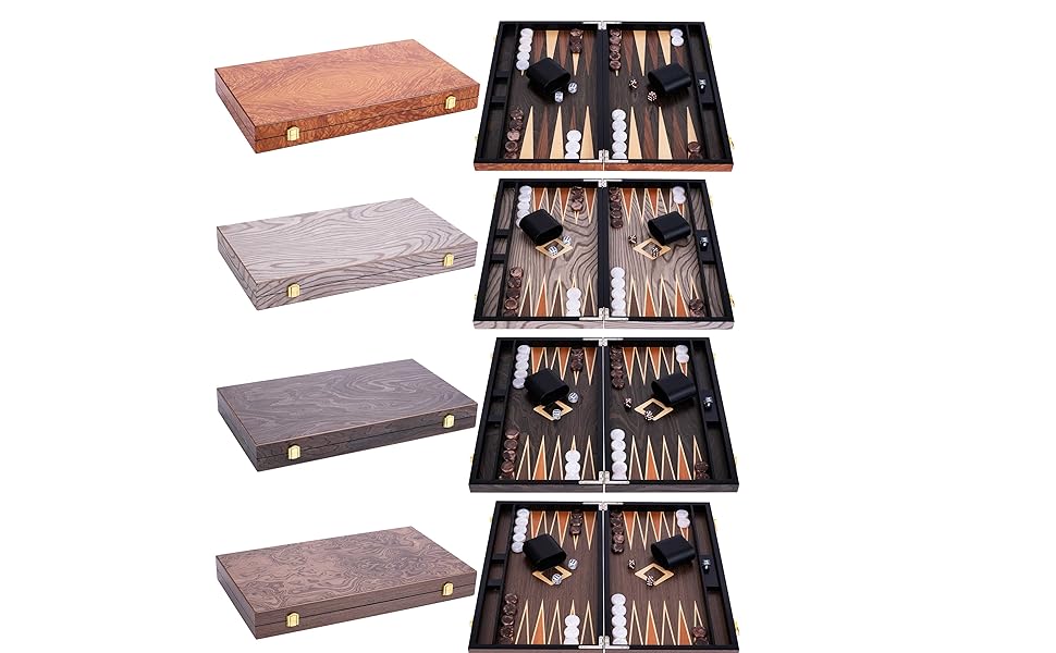 Набір для гри в шашки Engelhart Luxus 250547 з горіховим шпону, лакований (15 дюймів, ебенволовий коричневий)