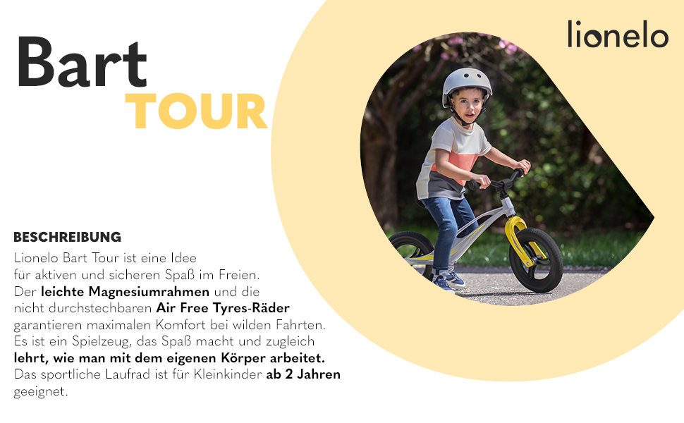 Беговел Lionelo Bart Tour (зелений) – легкий, магнієвий, 12