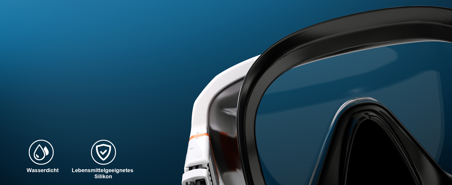 Набір для снорклінгу G2RISE для дорослих: маска та трубка для плавання, дайвінгу та снорклінгу. Зручна маска з загартованими лінзами та регульованою застібкою. Біло-помаранчевий колір.