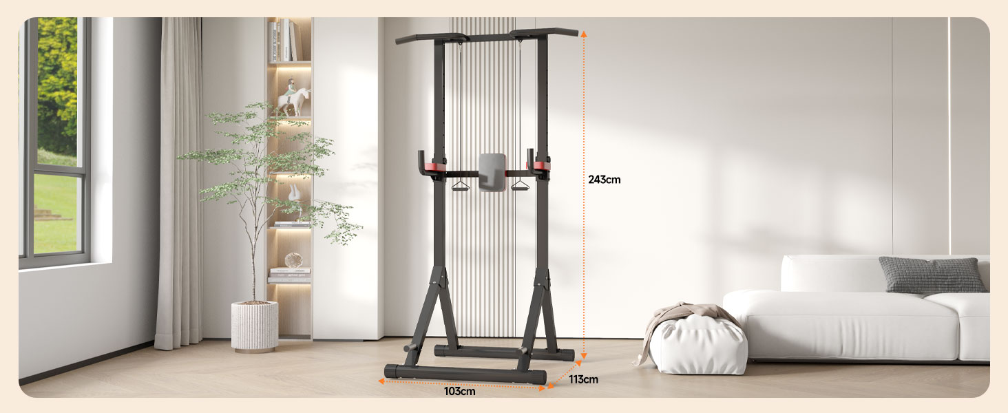 Стійка для віджимань та підтягувань Dskeuzeew Power Tower - мультифункціональний тренажер для дому, max 205 кг, регулювання висоти