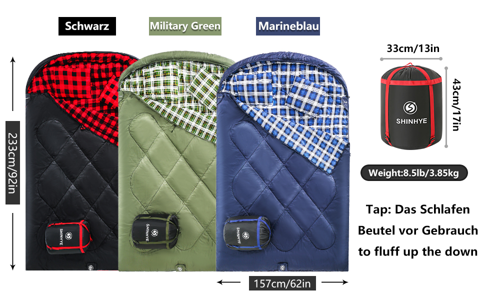 Спальний мішок для дорослих Schlafsack Srwachsene Outdoor Ultraleicht – пуховий, легкий, для кемпінгу, трекінгу та походів (L, чорно-червоний)