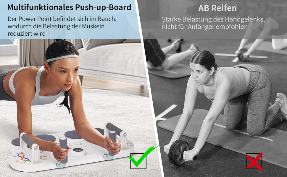 Набір для віджимань Dnkelar 3-в-1, фітнес-дошка для тренування всього тіла, з ручками для віджимань та еспандером, обладнання для дому, білий