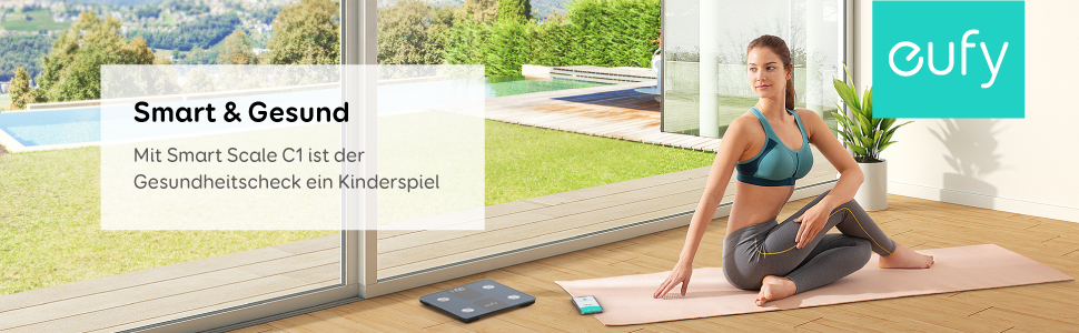 Ваги тіла eufy Smart Scale C1 з Bluetooth, LED-дисплеєм та аналізом складу тіла (12 показників)