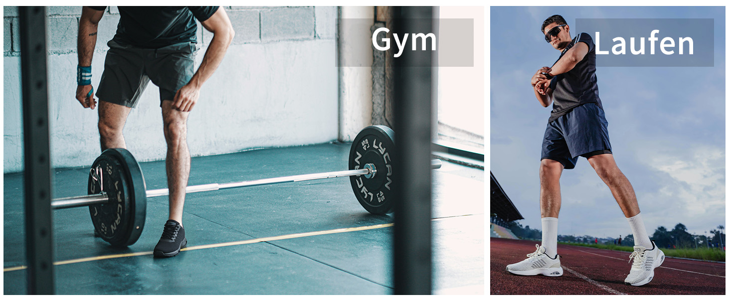 Кросівки для бігу GANNOU чоловічі спортивні чорні, розмір 40-47, з амортизацією